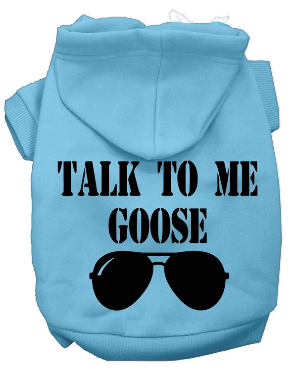 Talk to me Goose Screen Print Dog Hoodie Baby Blue XS